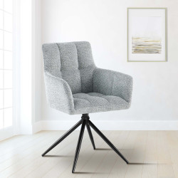 Chaise de salle à manger Jonah, tissu gris clair