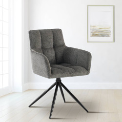 Chaise de salle à manger Jonah en tissu gris foncé