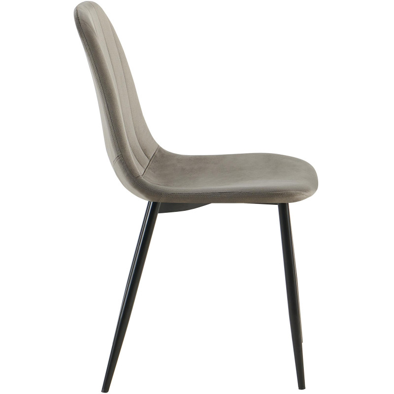 Ensemble de 4 chaises de salle à manger Baxter en velours anthracite