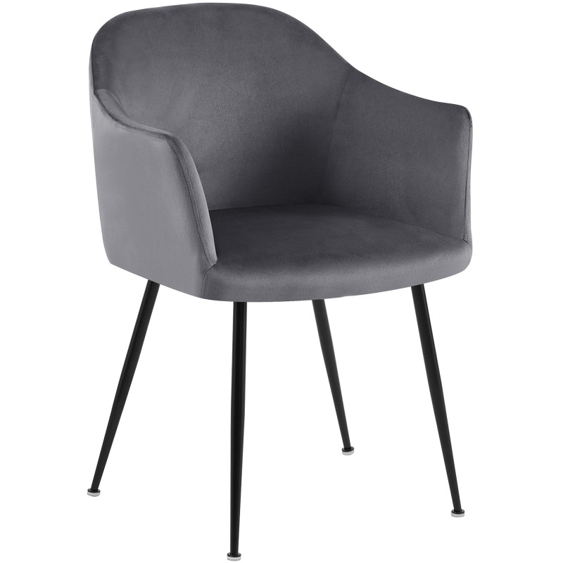 Chaise de salle à manger Jaysie en velours gris foncé