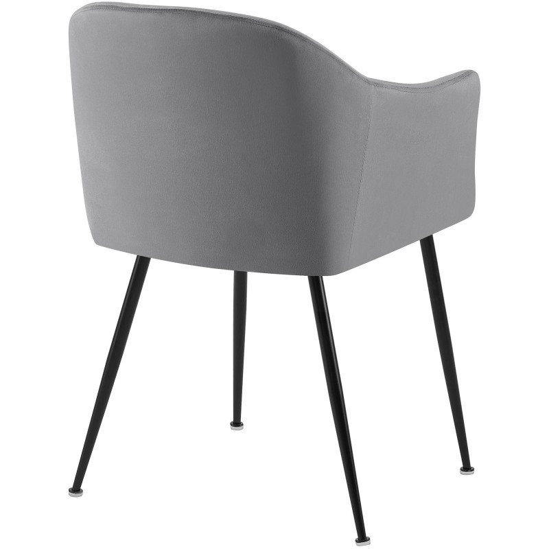 Chaise de salle à manger Jaysie en velours gris foncé