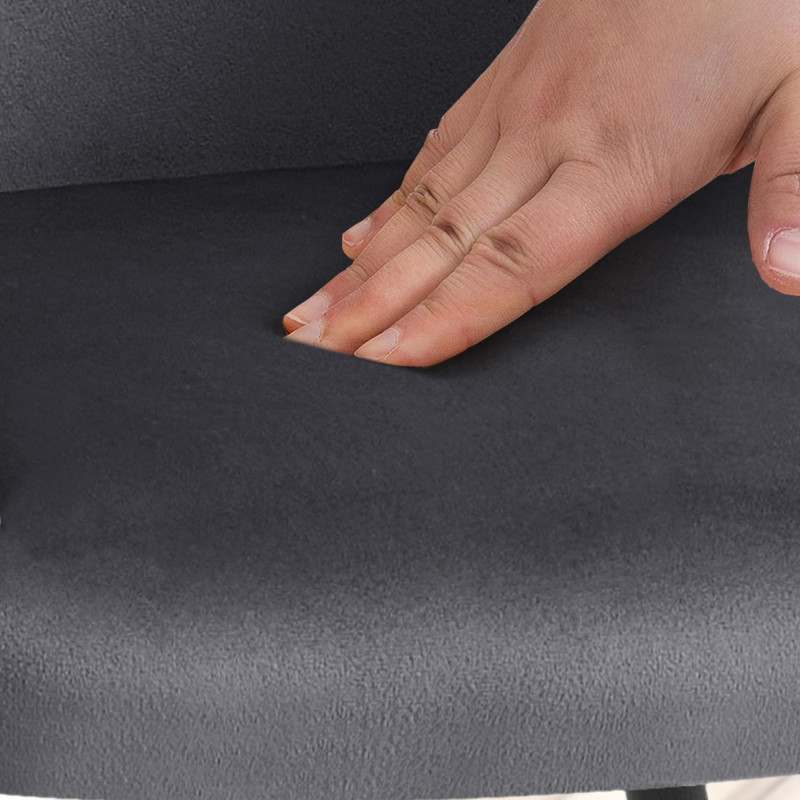 Chaise de salle à manger Jaysie en velours gris foncé