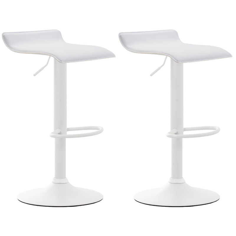 Lot de 2 tabourets de bar Dyn V2 en similicuir blanc