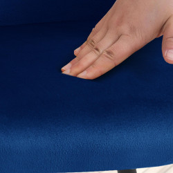 Chaise de salle à manger en velours Jaysie bleu foncé