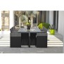 Ensemble repas de jardin encastrable - Noir - Résine tressée et plateau aluminium - 8 places - PVC-8-ALU-N - DCB GARDEN