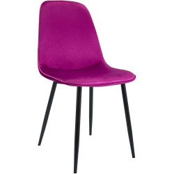 Chaise de salle à manger Maryam en velours violet