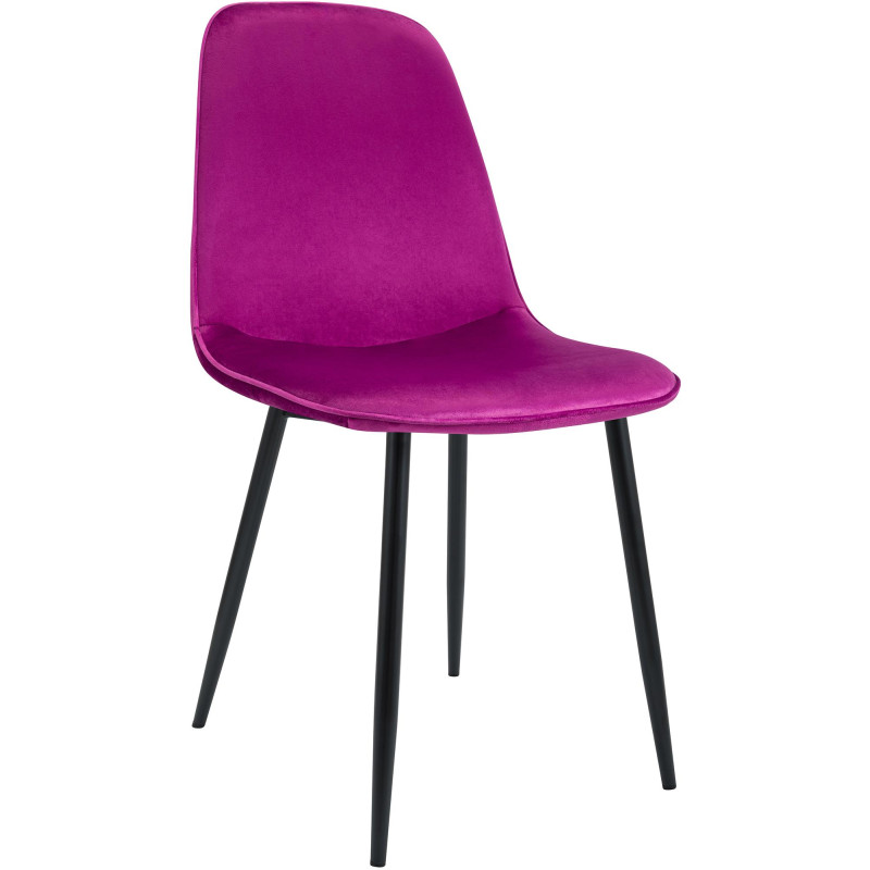 Chaise de salle à manger Maryam en velours violet