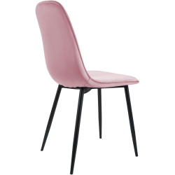 Chaise de salle à manger Maryam en velours rose