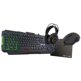 Combo Gaming 4 en 1 - Clavier rétroéclairé / Souris rétroéclairée/ Casque + Tapis de souris -  THE G-LAB - COMBO-ACTINIUM/FR