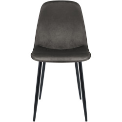 Chaise de salle à manger Maryam en velours anthracite