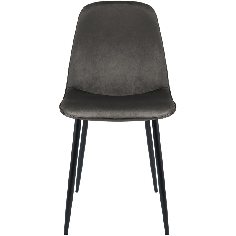 Chaise de salle à manger Maryam velours anthracite
