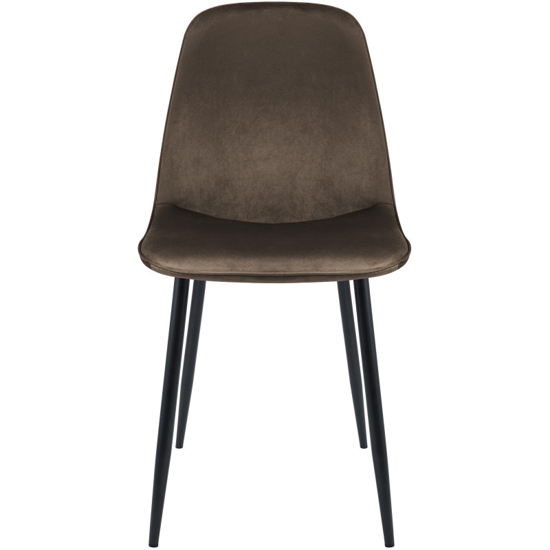 Chaise de salle à manger Maryam, velours marron