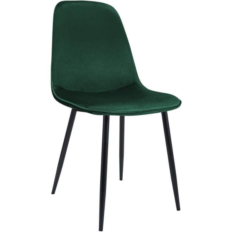 Chaise de salle à manger Maryam en velours vert