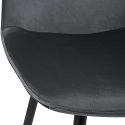 Chaise de salle à manger Maryam en velours gris foncé