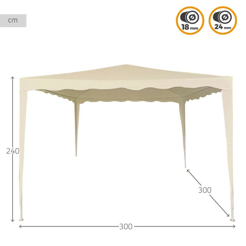 Tonnelle Aktive 300 x 240 x 300 cm Métal Polyester Crème