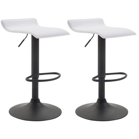 Lot de 2 tabourets de bar Dyn V2 simili cuir noir blanc
