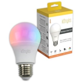 Ampoule Wifi - KONYKS - Antalya Color E27 - LED Wifi + Bt - 1055 Lumens - 11 W - Couleurs + Blanc - Compatible Alexa / Google Ho