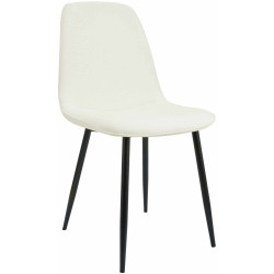 Chaise de salle à manger Maryam en tissu crème