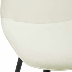 Chaise de salle à manger Maryam en tissu crème