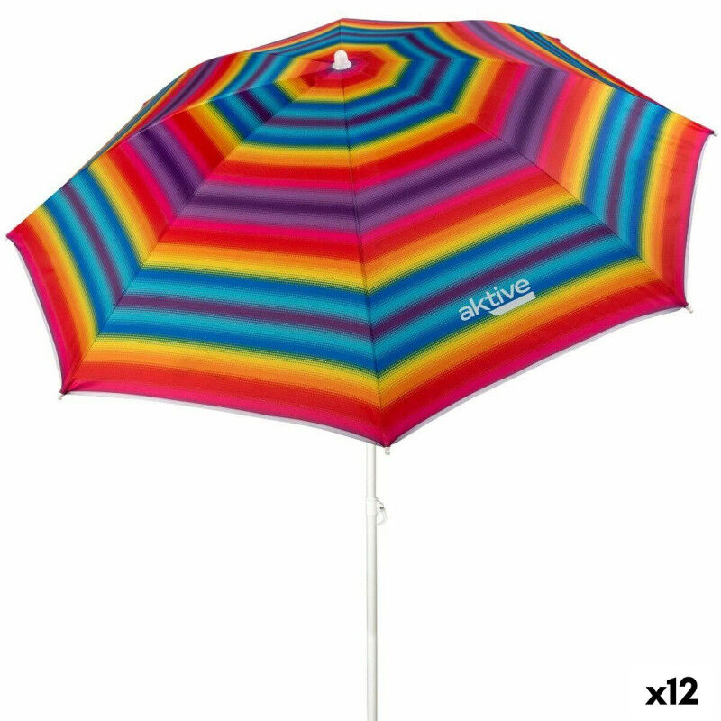 Parasol Aktive Multicouleur Oxford Acier Tissu Oxford 180 x 185 x 180 cm (12 Unités)