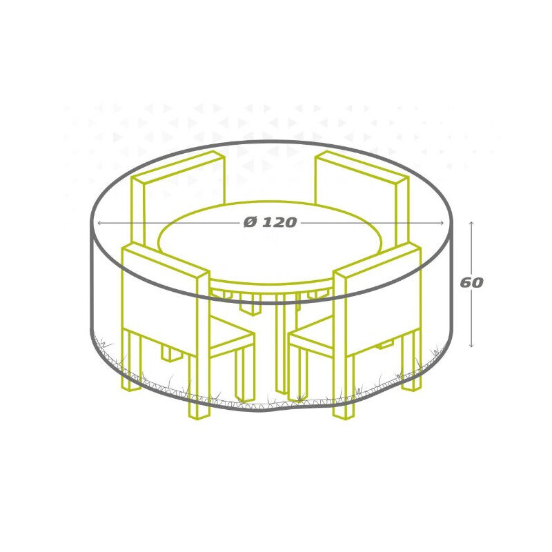 Étui de protection Aktive Ø 120 cm Tables 120 x 60 x 120 cm (6 Unités)