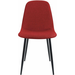 Chaise de salle à manger Maryam en tissu rouge