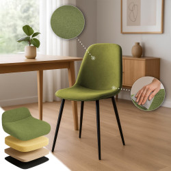 Chaise de salle à manger Maryam en tissu vert