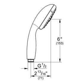 Douchette a main 3 jets Tempesta 100 GROHE - Limiteur de débit - Anti-calcaire - Montage universel - Chrome