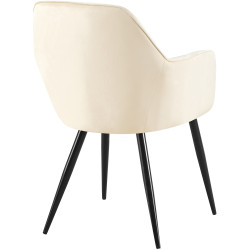 Chaise de salle à manger Cheryl velours noir crème