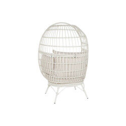 Chaise de jardin DKD Home Decor Blanc Métal rotin synthétique 99 x 71 x 147 cm