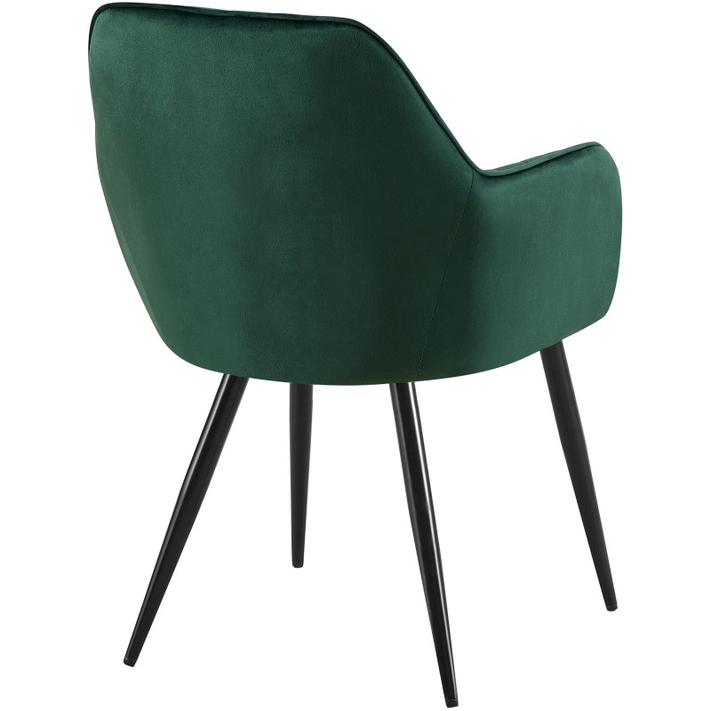 Chaise de salle à manger Cheryl velours noir vert