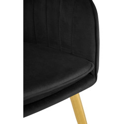 Chaise de salle à manger Cheryl velours doré noir