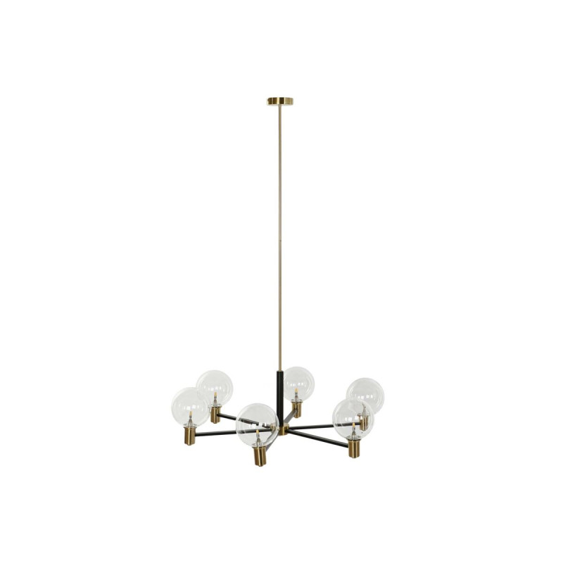 Suspension DKD Home Decor 83 x 83 x 128 cm Verre Noir Doré Métal 9 W