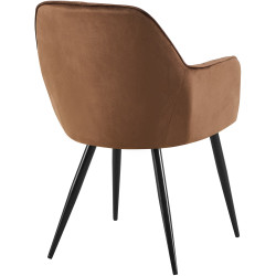 Chaise de salle à manger Cheryl, velours, noir/marron