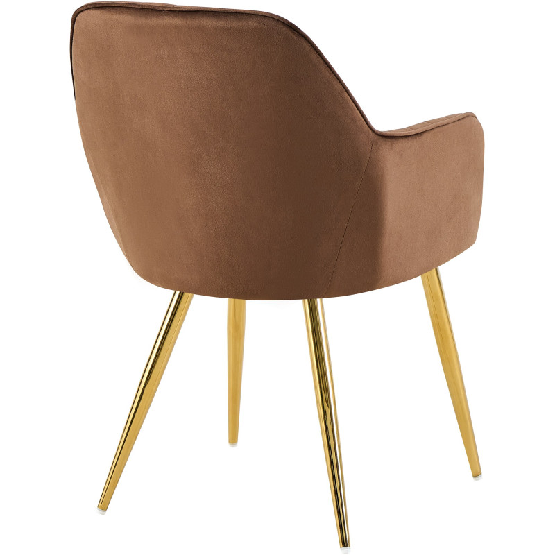 Chaise de salle à manger Cheryl en velours doré marron