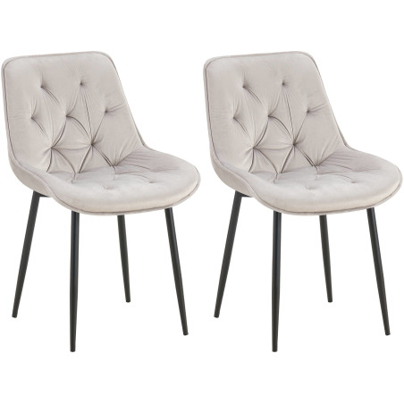Ensemble de 2 chaises de salle à manger Wallace en velours gris