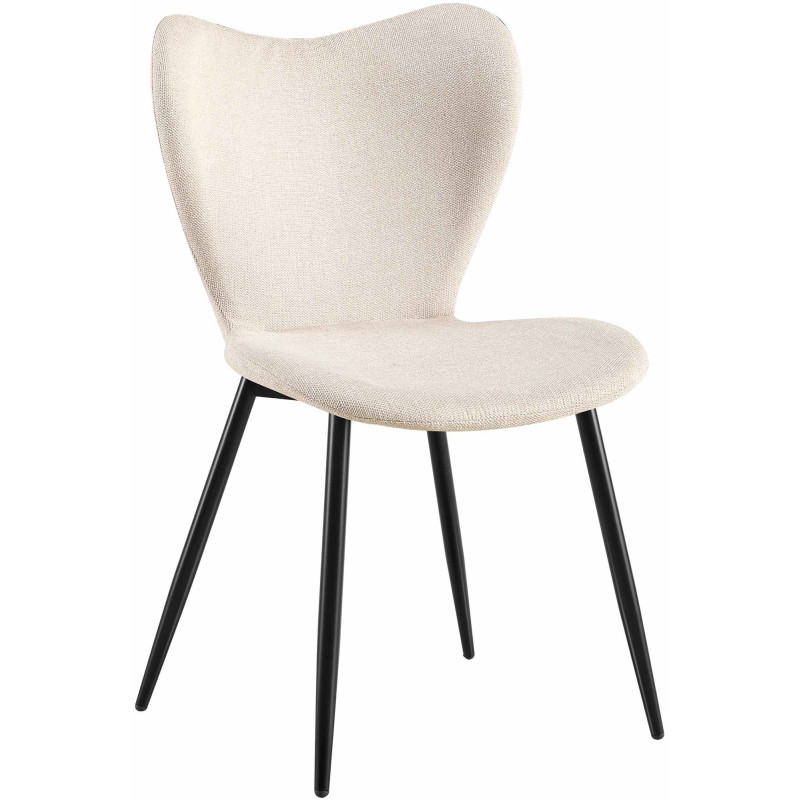 Chaise de salle à manger Maika, tissu crème