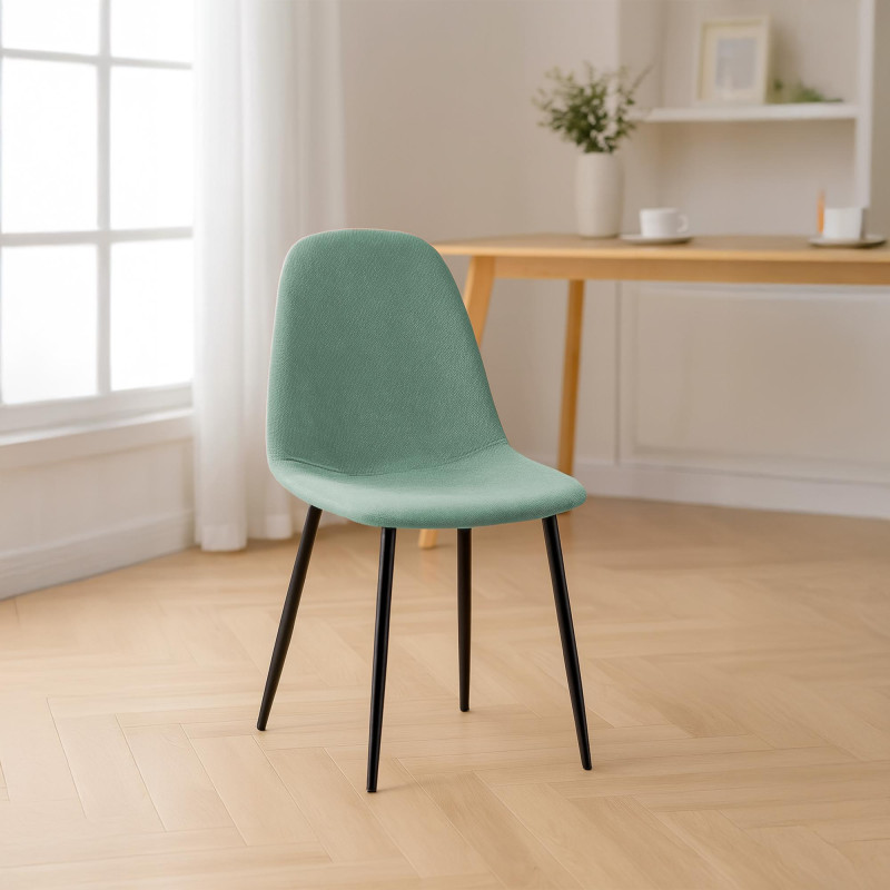 Chaise de salle à manger en tissu Napier vert clair