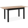 Table extensible Coburg - Décor chene artisan et noir - Allonge de 40 cm - L120/160 x H76,5 x P70 cm