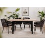 Table extensible Coburg - Décor chene artisan et noir - Allonge de 40 cm - L120/160 x H76,5 x P70 cm