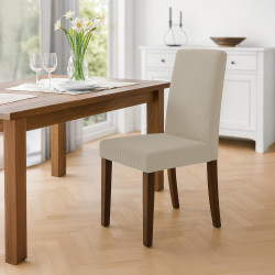 Chaise de salle à manger Ina Cord antique marron clair foncé