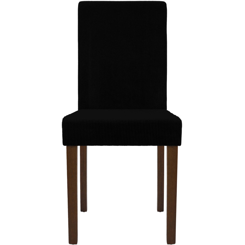 Chaise de salle à manger Ina Cord noir foncé antique