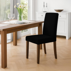 Chaise de salle à manger Ina Cord noir foncé antique