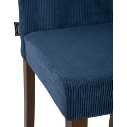 Chaise de salle à manger Ina Cord bleu foncé antique