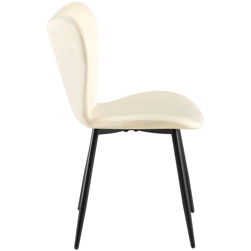 Chaise de salle à manger Maika velours crème