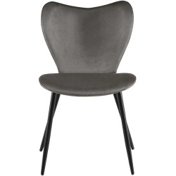 Chaise de salle à manger Maika velours anthracite