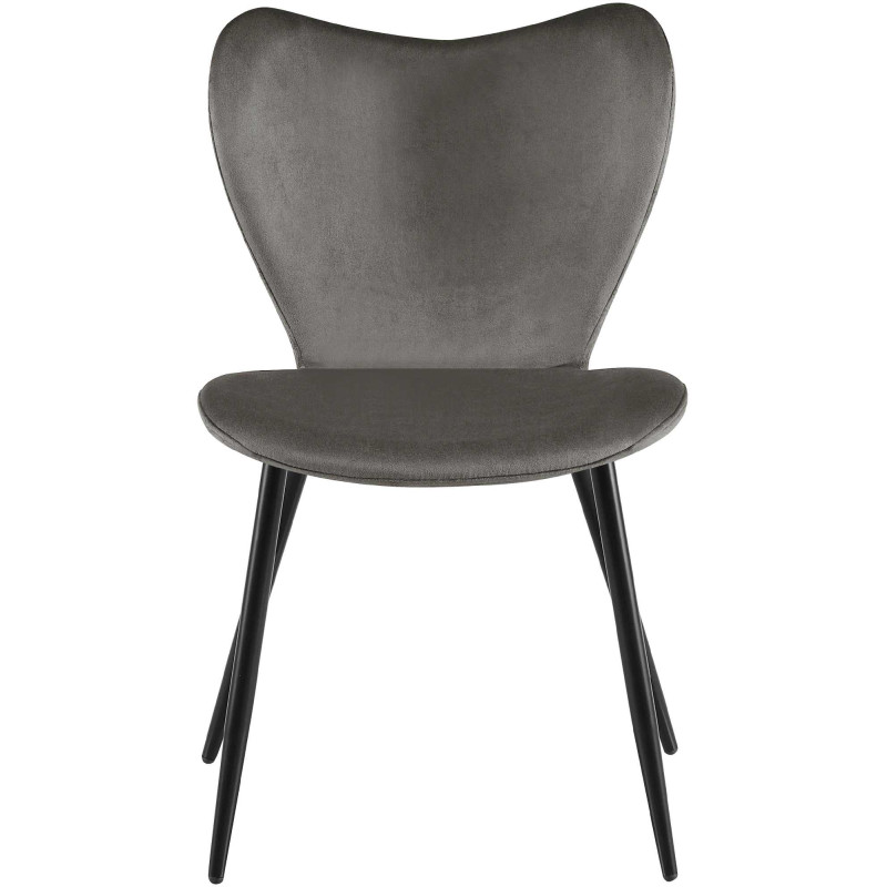 Chaise de salle à manger Maika velours anthracite