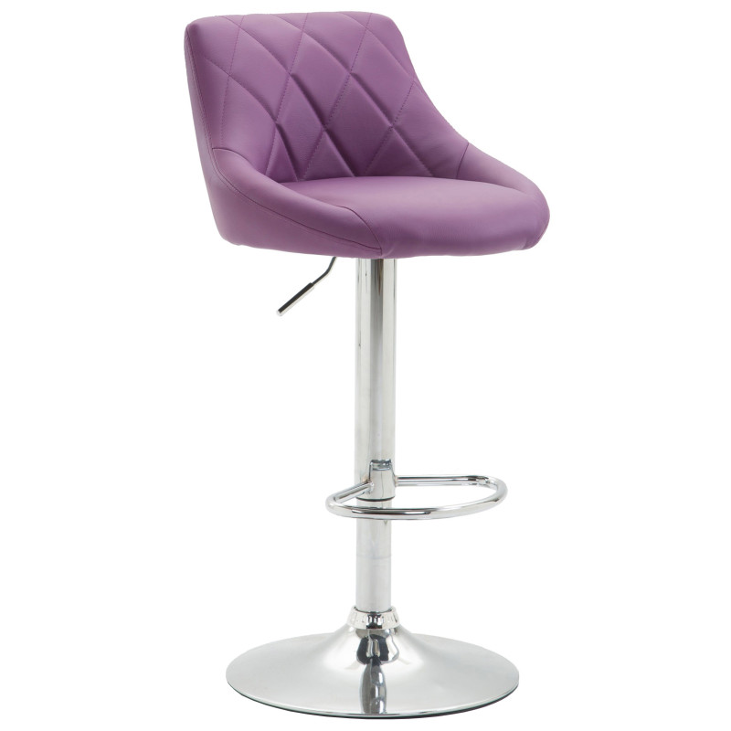 Tabouret de bar Lazio similicuir chromé violet