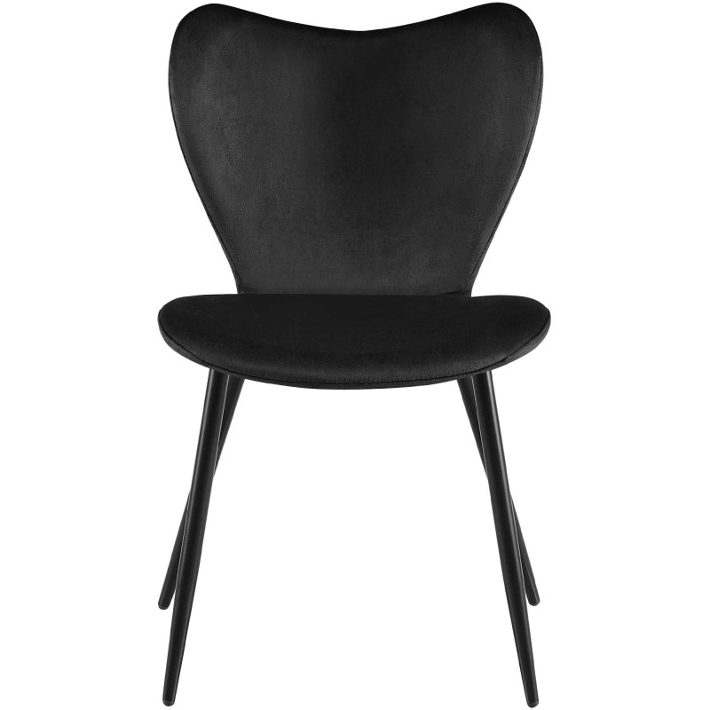 Chaise de salle à manger Maika en velours noir