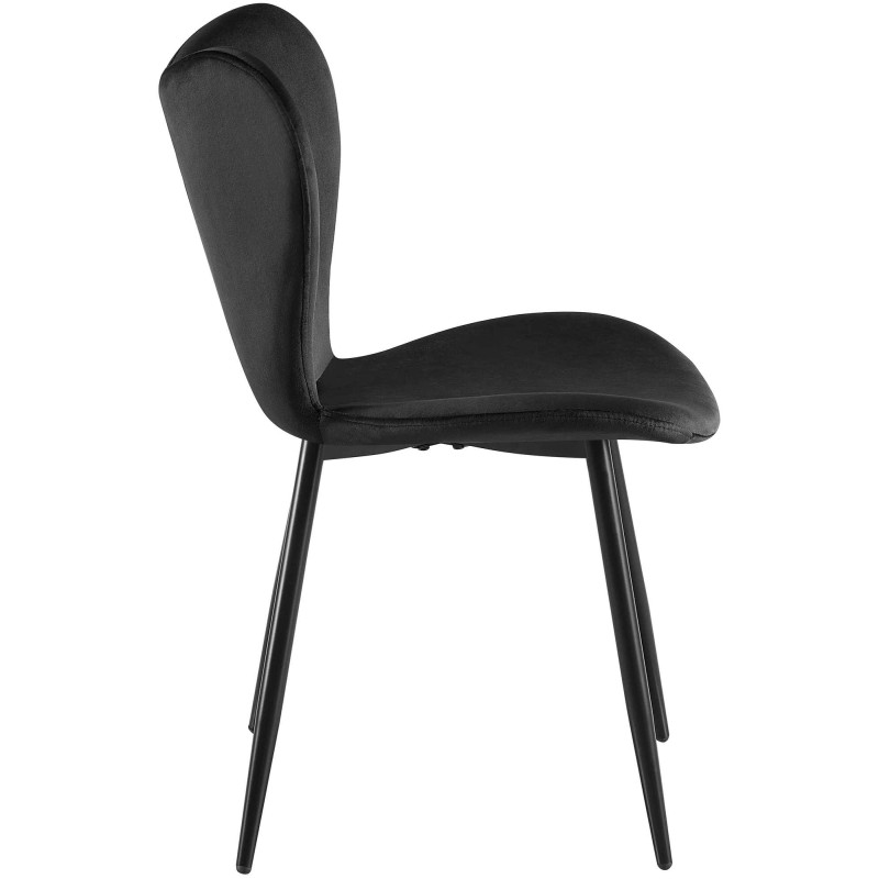 Chaise de salle à manger Maika en velours noir